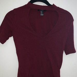 Forever21 burgundy crop top